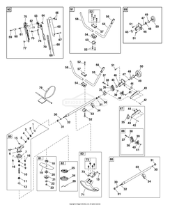 Shaft Group Diagram and Parts List for 1697286-A  Briggs and Stratton Brush Cutter